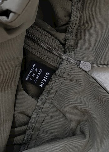 Shein Yağ Yeşili Bel Detaylı Midi Etek - Görsel 3