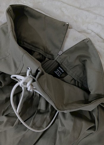 Shein Yağ Yeşili Bel Detaylı Midi Etek - Görsel 4