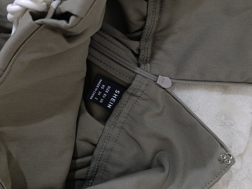 Shein Yağ Yeşili Bel Detaylı Midi Etek - Görsel 3