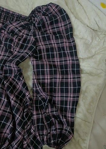 Shein Siyah-Pembe Kareli Gotik Elbise - Görsel 3