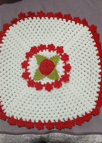 Çiçek İşlemeli Örgü Bebek Battaniyesi - Görsel 2