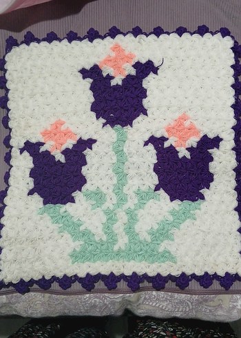 Mor Çiçek Desenli Banyo Süngeri - Görsel 2