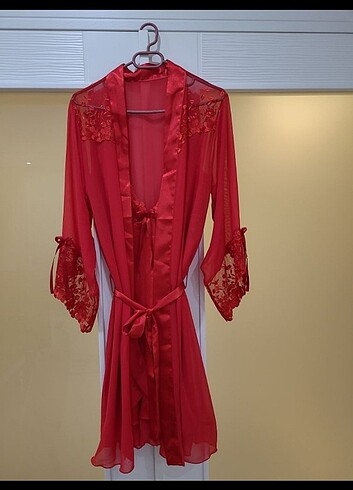 NBB kırmızı sabahlıklı gecelik - Görsel 6