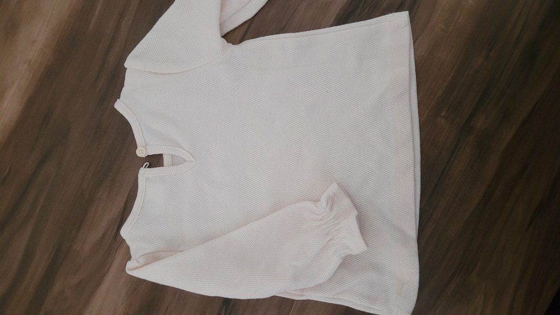 Kız Çocuk Bej Triko Uzun Kollu Tişört - Görsel 4