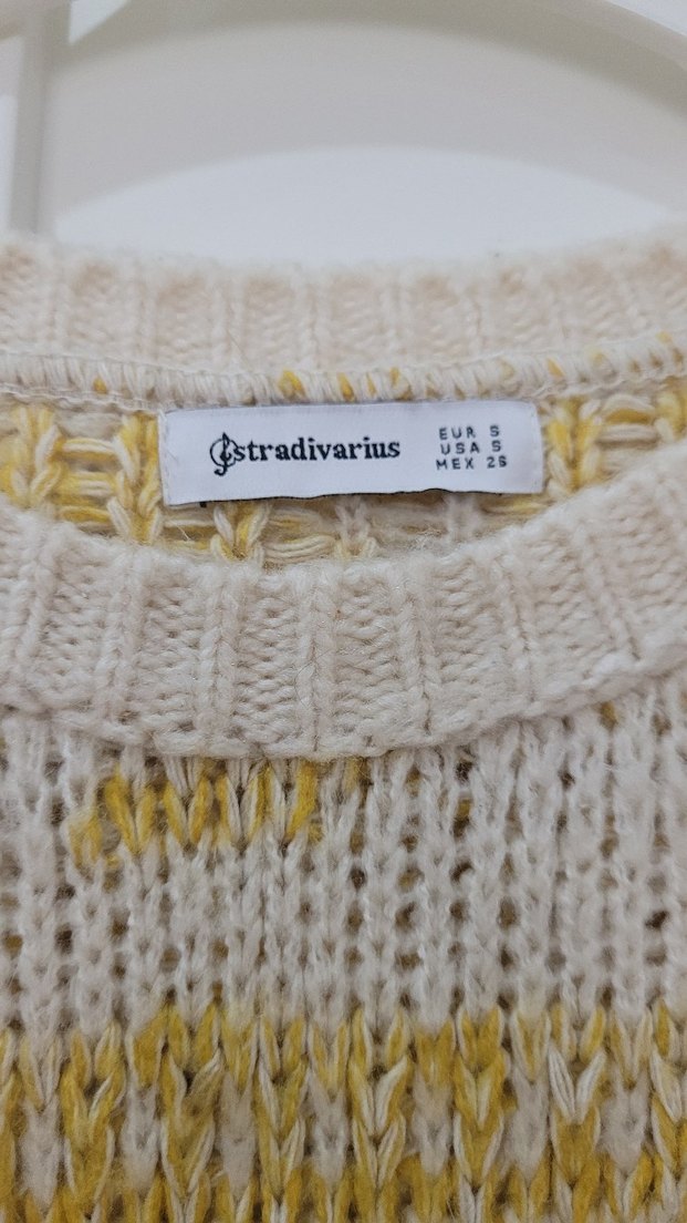 Örgü Bohem Kadın Kazak Sarı - Görsel 2