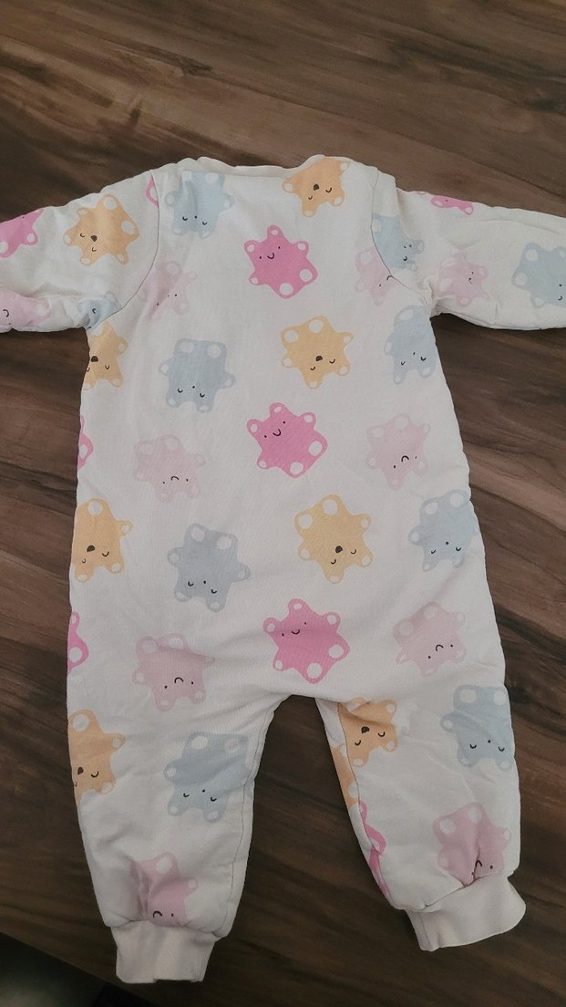 Kız Bebek Fermuarlı Beyaz Tulum - Görsel 2