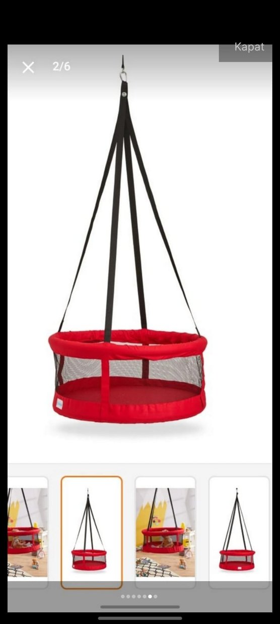 Kırmızı Renkli Bebek Salıncağı - Görsel 2