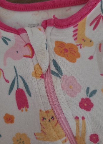 Renkli Desenli Fermuarlı Bebek Kız Tulum - Görsel 3