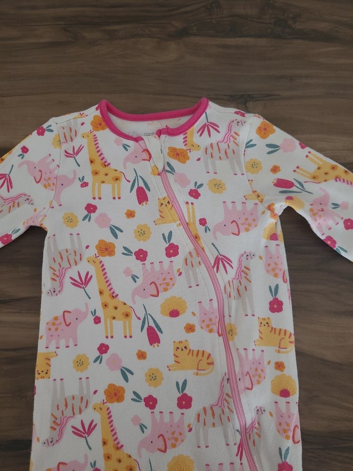 Renkli Desenli Fermuarlı Bebek Kız Tulum - Görsel 2