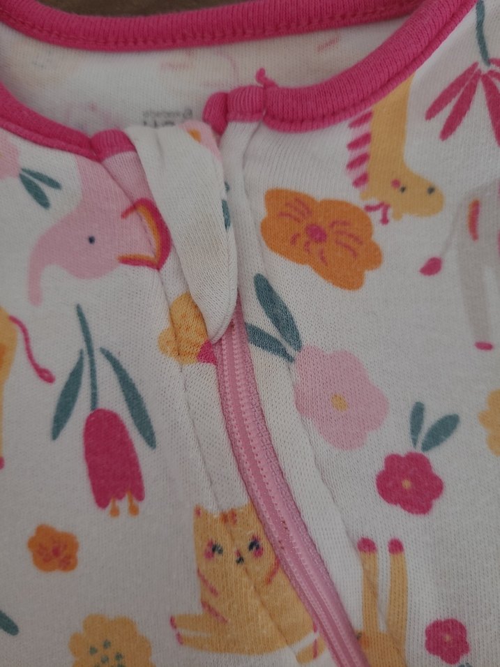 Renkli Desenli Fermuarlı Bebek Kız Tulum - Görsel 3