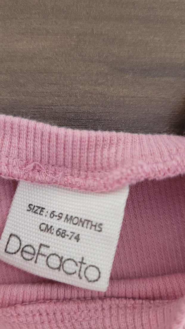 Pembe Triko Bebek Kız Takımı, Uzun Kollu - Görsel 3