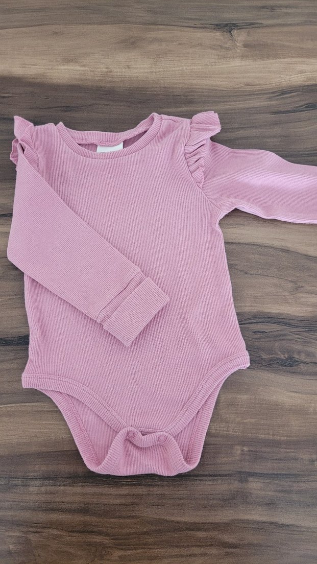 Pembe Triko Bebek Kız Takımı, Uzun Kollu - Görsel 2