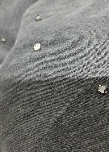 32 Beden gri Renk Taşlı kot pantolon