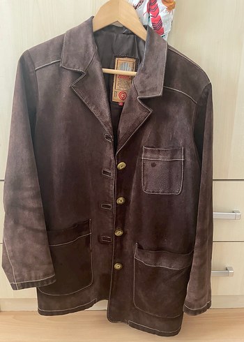 Diğer Düğmeli Kahverengi Vintage Süet Kadın Ceket