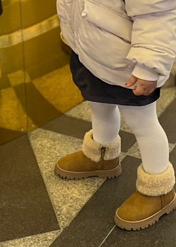 23 Beden kahverengi Renk Kahverengi Kürklü Normcore Bot,