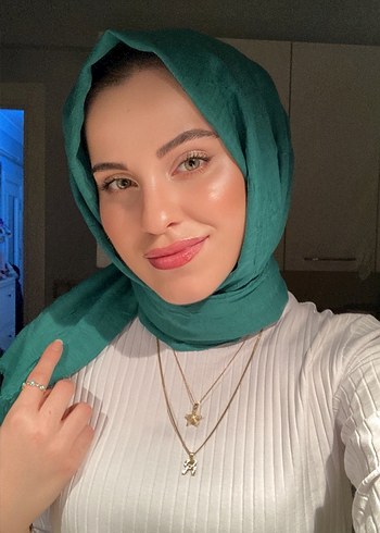 Kadın Keten Turkuaz Bohem Şal