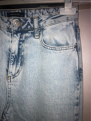 34 Beden Buz mavisi yüksek bel wide leg jean