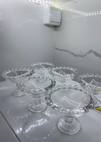 Şeffaf Mini Ayaklı Cam Kase Seti - Görsel 2