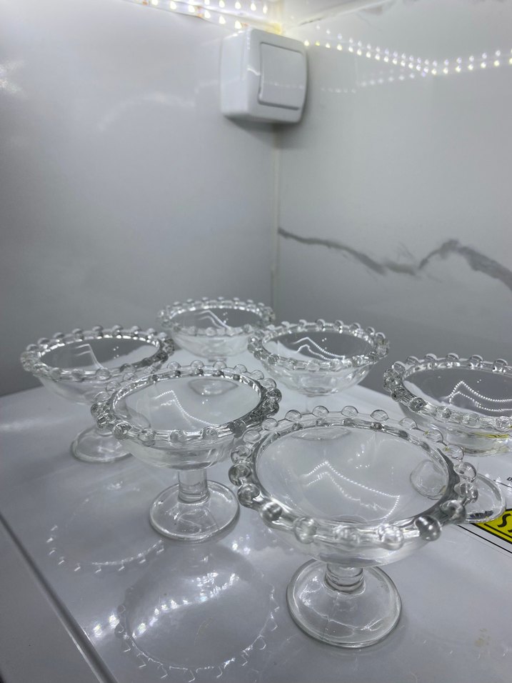 Şeffaf Mini Ayaklı Cam Kase Seti - Görsel 2