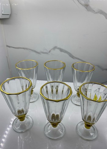 Altın Detaylı Altı Adet Cam Kadeh - Görsel 2