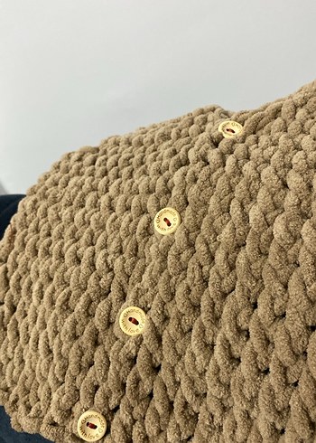 Bohem Tarz Kahverengi Örgü bebek  Süveter - Görsel 3