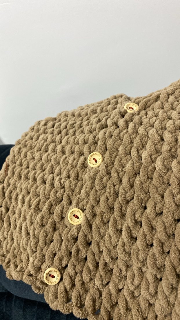 Bohem Tarz Kahverengi Örgü bebek  Süveter - Görsel 3