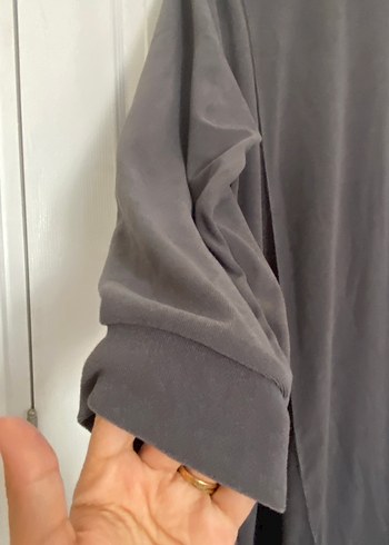 Gri Kadın Uzun Kollu Midi Tunik takım - Görsel 3