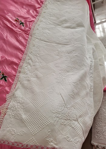 İşlemeli Parlak Pembe pike - Görsel 2