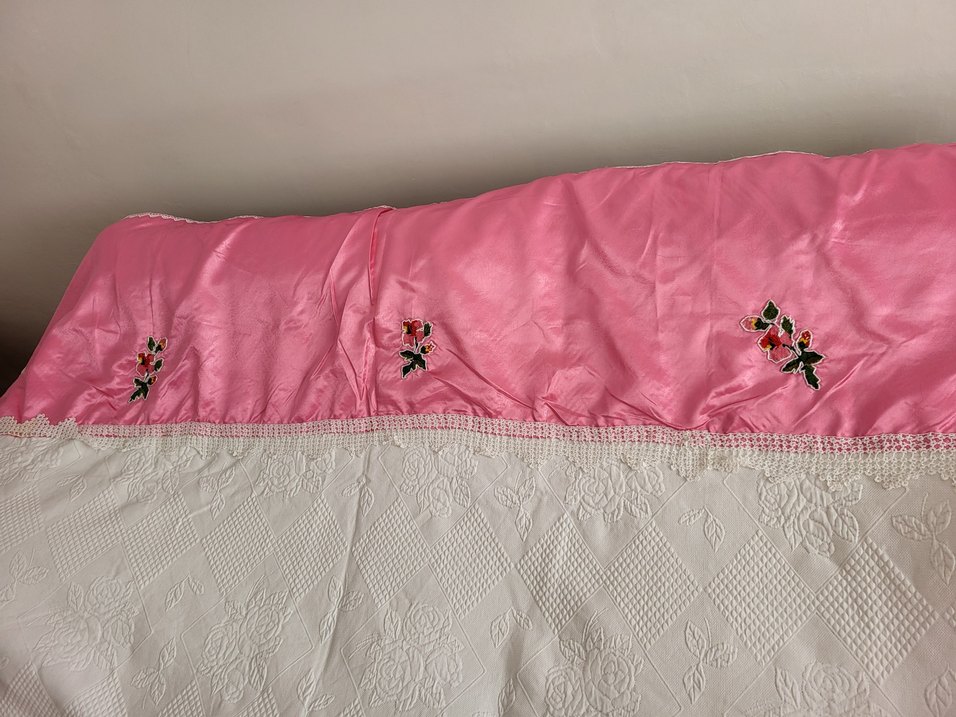 İşlemeli Parlak Pembe pike - Görsel 4