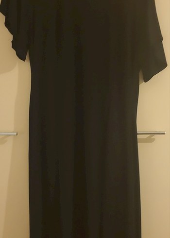 Siyah V Yaka Uzun Kollu Kadın Elbise özel dikim - Görsel 2