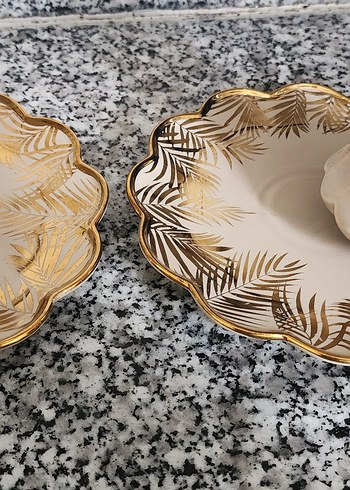  Beden altın Renk Acar marka Bohem Çiçek Desenli Gold detaylı 6 lı kahve fincanı