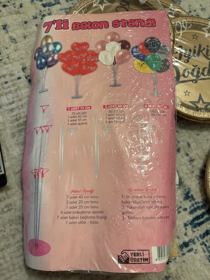 Altın Renkli Doğum Günü Tabakları - Görsel 3