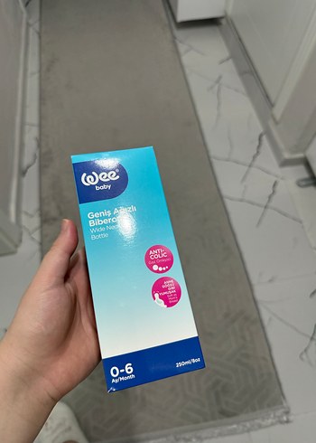 Wee Baby Gri Beyaz Antikolik Biberon - Görsel 3