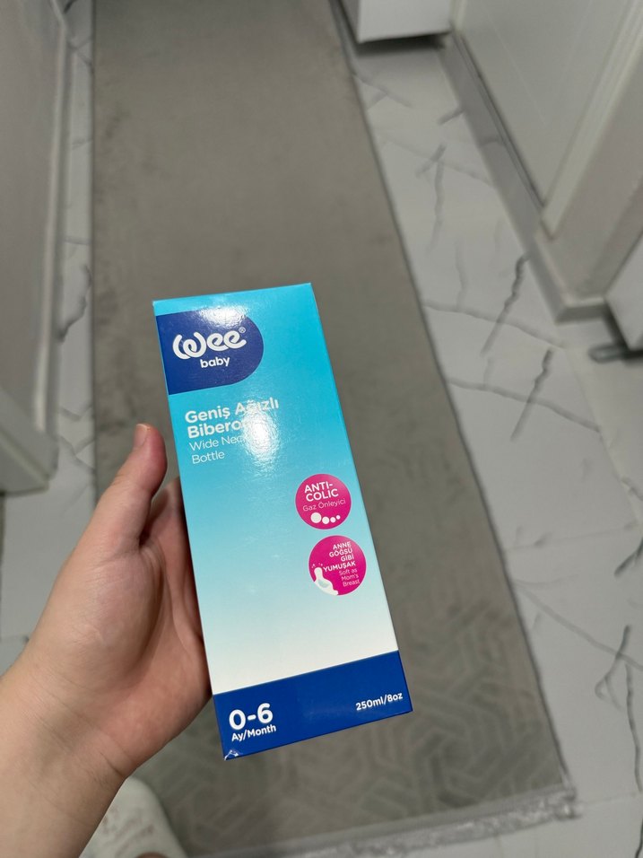 Wee Baby Gri Beyaz Antikolik Biberon - Görsel 3