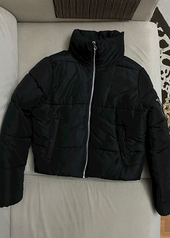 Siyah Bomber Fermuarlı Kadın Mont