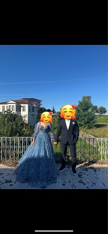 s Beden mavi Renk Nişanlık , nişan elbisesi