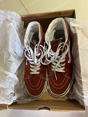 38,5 Beden Vans Sk8-Hi model kiremit rengi 38.5 ayakkabı