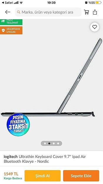 Logitech ultrathin ipad klavyesi - Görsel 7