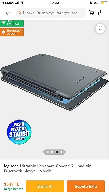 Logitech ultrathin ipad klavyesi - Görsel 8