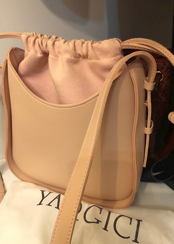 Yargıcı kadın omuz çantası pudra - Görsel 3