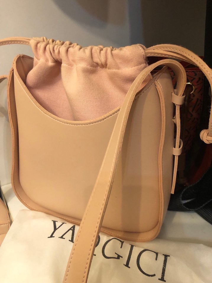 Yargıcı kadın omuz çantası pudra - Görsel 3