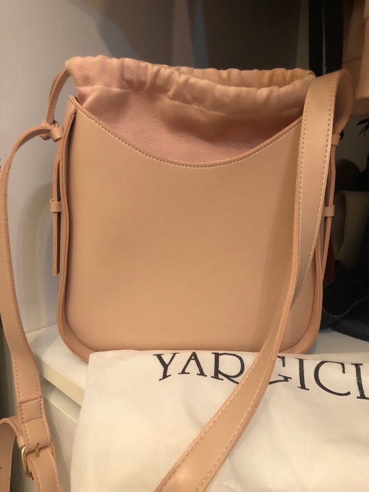 Yargıcı kadın omuz çantası pudra - Görsel 2