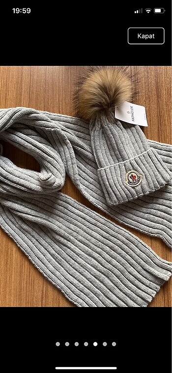  Beden çeşitli Renk MONCLER PAMUK ATKI BERE SETİ