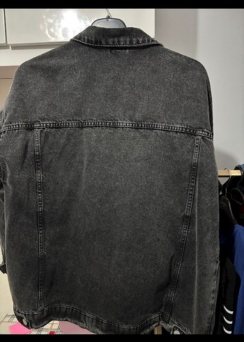 Gri Düğmeli Kadın Denim Ceket - Görsel 2