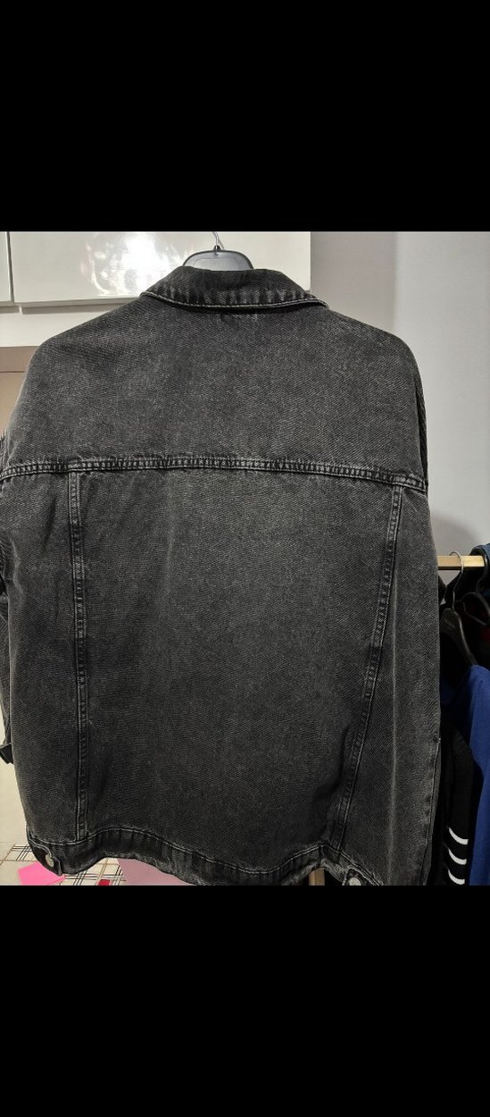 Gri Düğmeli Kadın Denim Ceket - Görsel 2