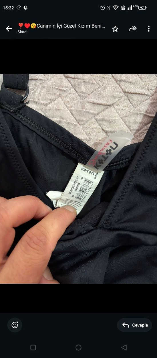 Marks & Spencer Siyah Desenli Dolgulu Plunge Mayo - Görsel 4