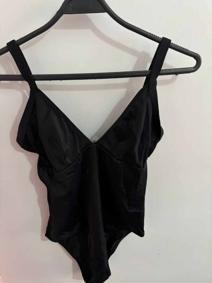 Marks & Spencer Siyah Desenli Dolgulu Plunge Mayo - Görsel 3