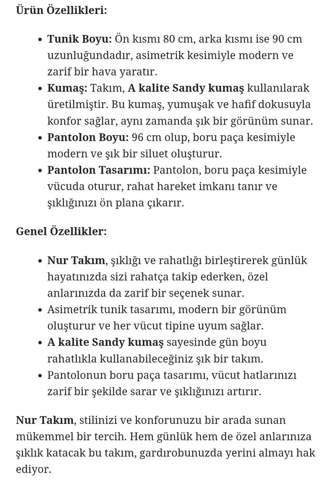 Bej Kadın Salaş Takım Uzun Kollu - Görsel 2