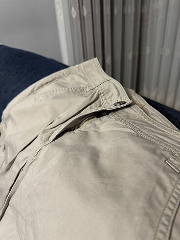 38 Beden Bej kargo cepli ince pantolon