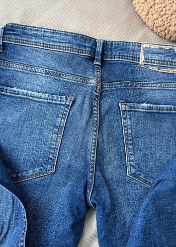 30 Beden Düğmeli erkek Mavi Denim Pantolon